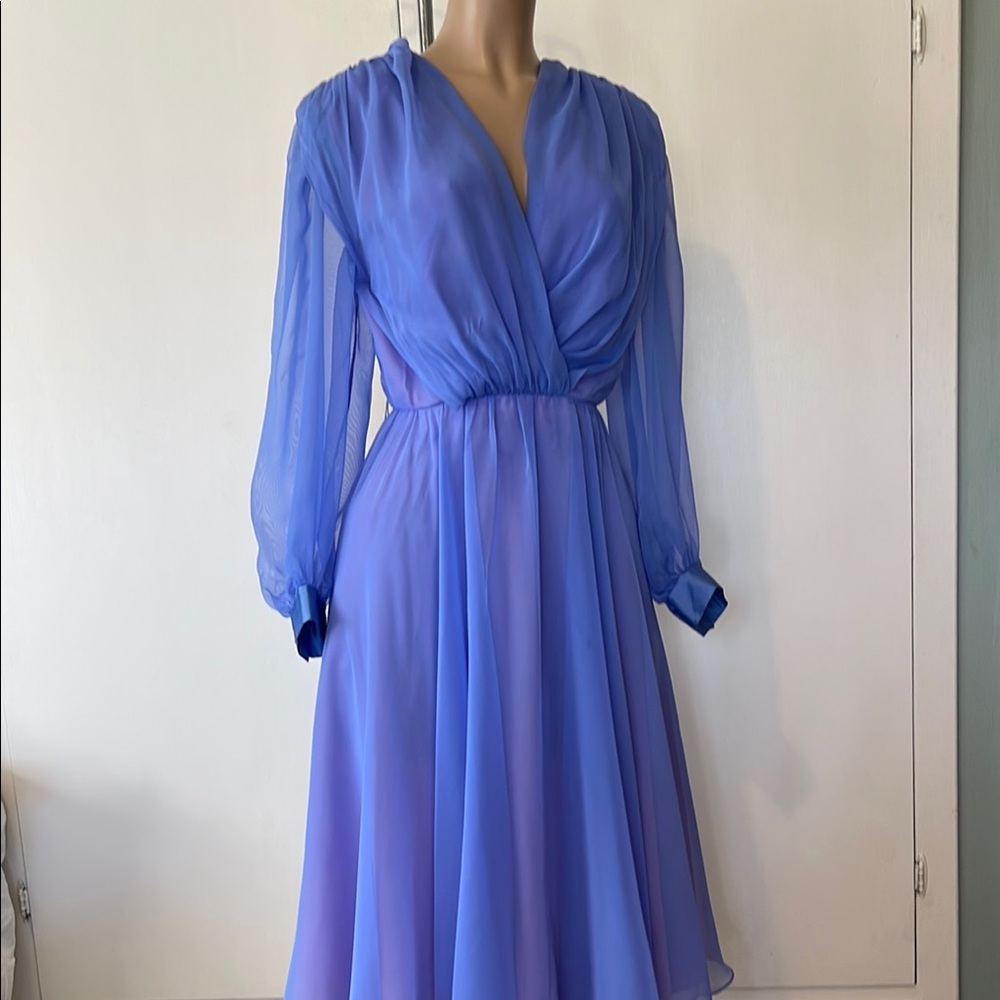 NAH-NAH by Jonathan Tait VINTAGE Long sleeve blue color Lace sz 12  Womens DRESS